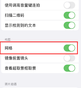 汪场镇苹果手机维修网点分享iPhone如何开启九宫格构图功能